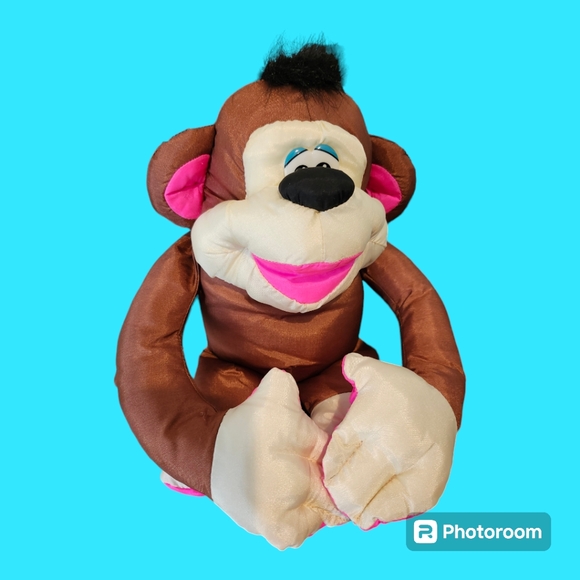 Vintage 1994 Fisher Price "Chattering Chimps" Plush 12" BROWN MONKEY Toy - Picture 1 of 8